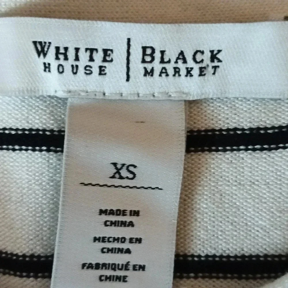 NEW White House Black Market striped bow tie sweater 3/4 sleeves striped XS - Picture 10 of 11